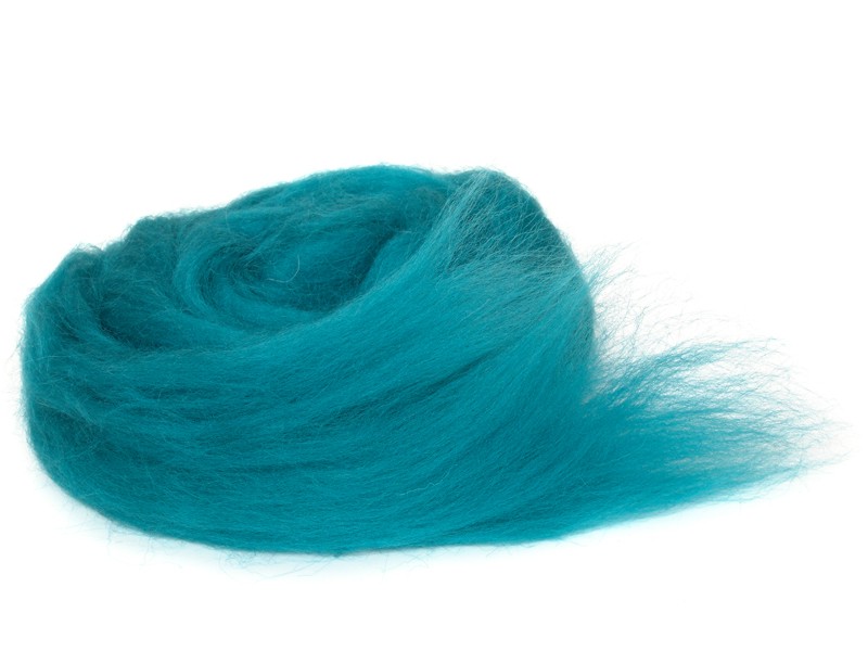 Bergschafwolle (bunt) - zaubertürkis mittelfein im Band