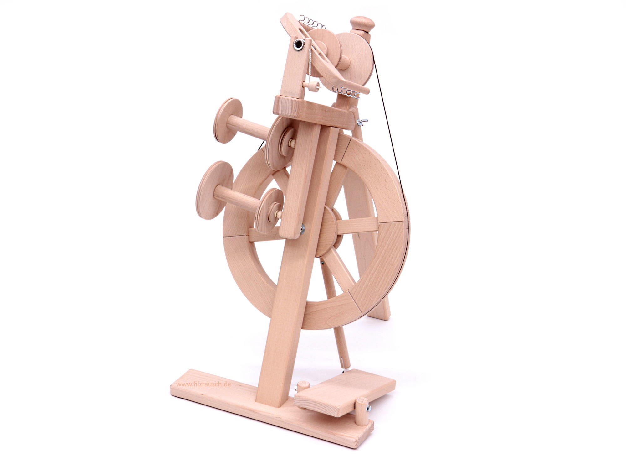 Spinnrad Merino Einfachtritt incl. Zwirnsatz, und 3 Spulen unlackiert 6602