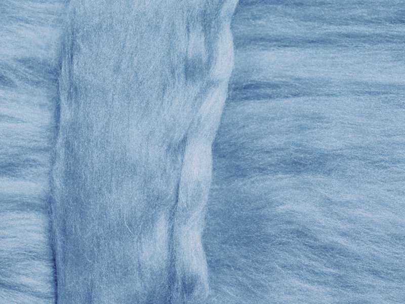 Merinowolle - wegwartenblau superfein 16 mic im Band