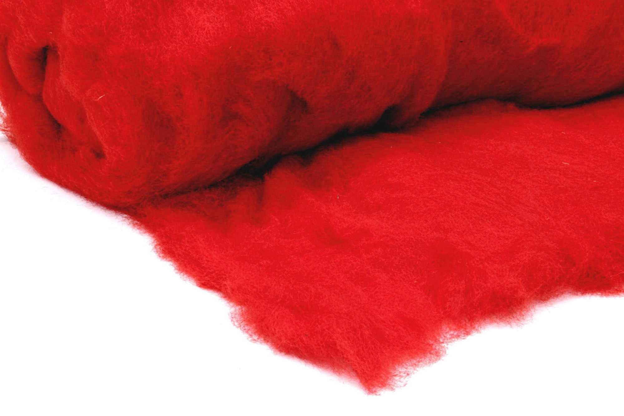 Bergschafwolle (bunt) - teufelsrot mittelfein im Vlies