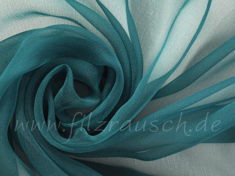 Chiffon 3,5 - preußischgrün 110 cm breit pro 1 Meter