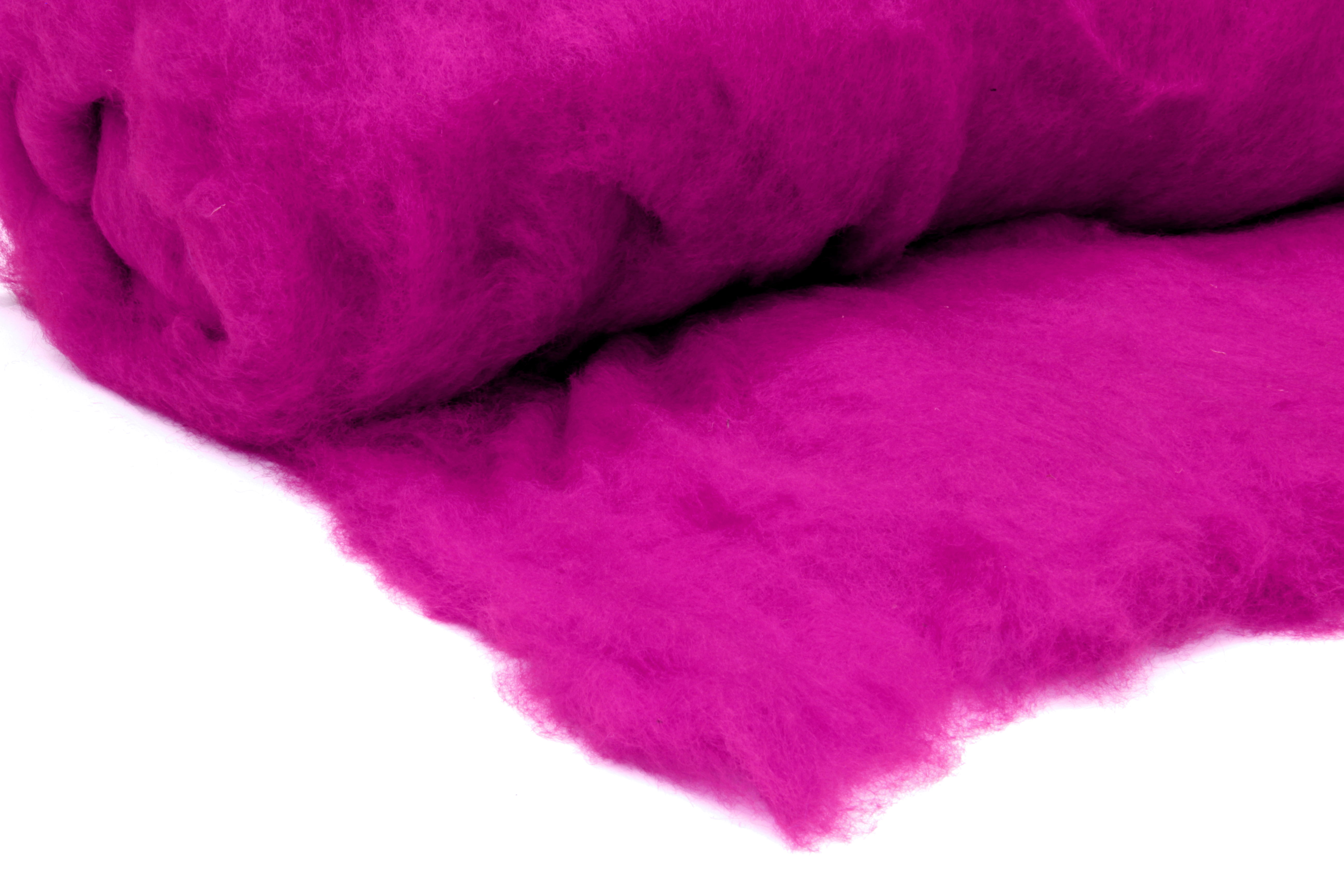 Bergschafwolle (bunt) - fuchsiapink mittelfein im Vlies