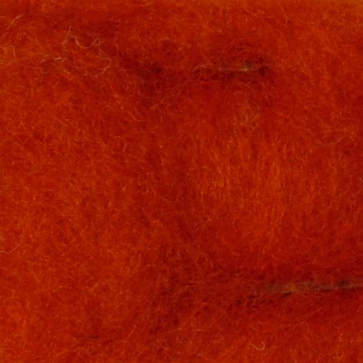 Merinowolle (bunt) - rotorange extra fein im Vlies