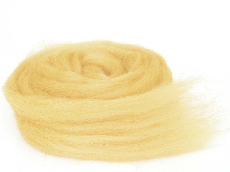 Bergschafwolle (bunt) - strohblond mittelfein im Band