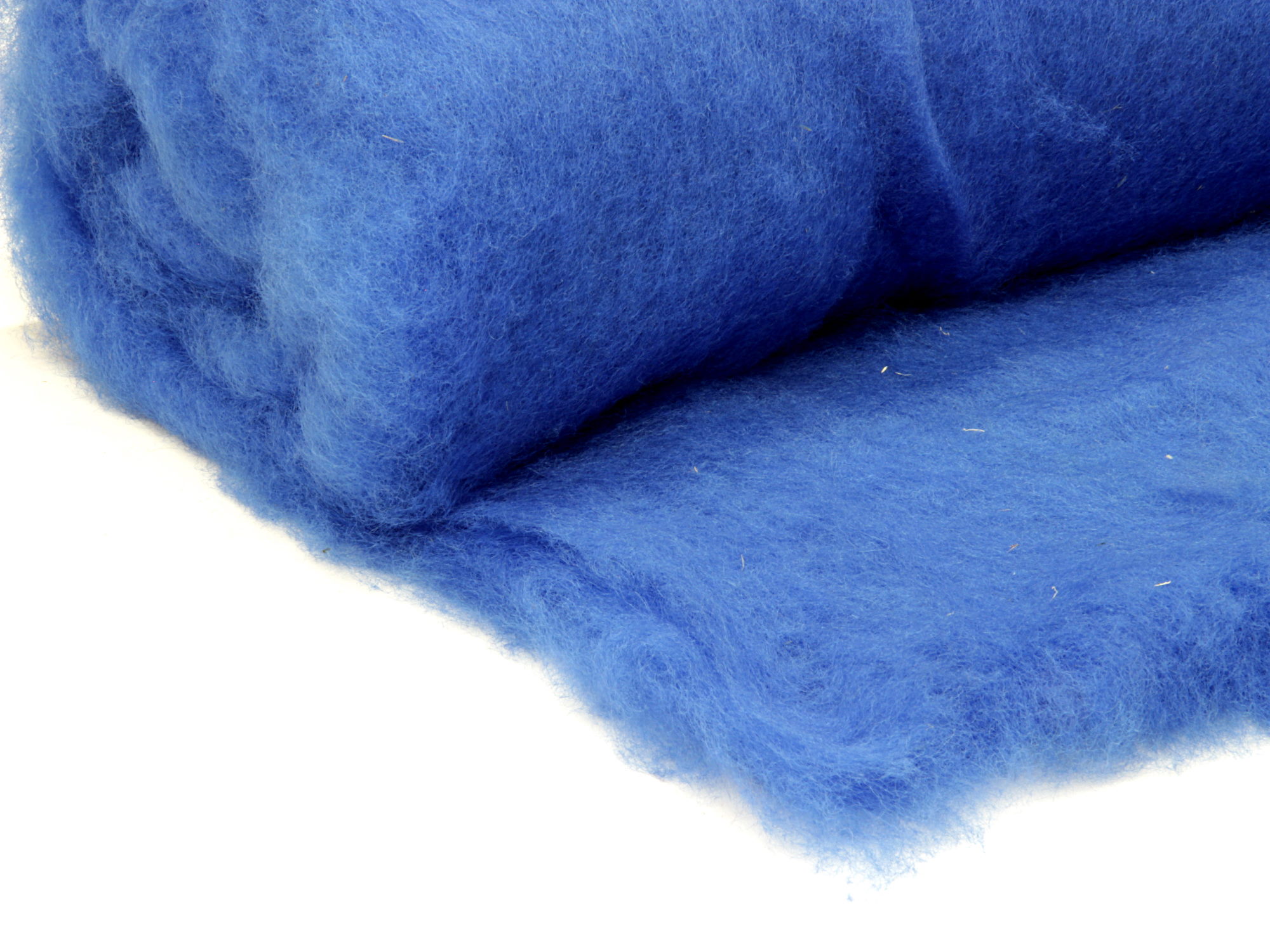 Bergschafwolle (bunt) - kraftblau mittelfein im Vlies