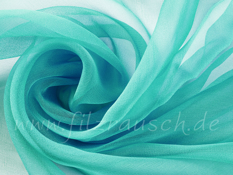 Chiffon 3,5 - südseetürkis 110 cm breit pro 1 Meter