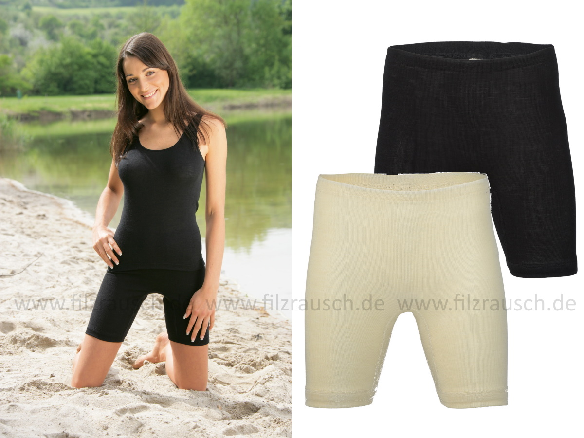 Damen-Schlüpfer mit Bein, 70% Schurwolle/30%Seide (Bio-GOTS)